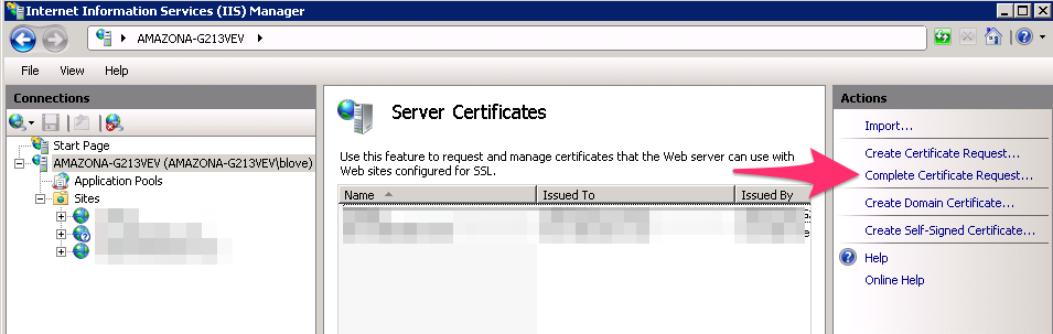 Complete Certificate Request