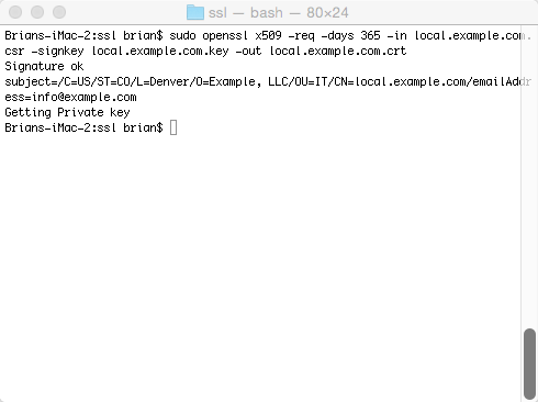 Create SSL Certificate