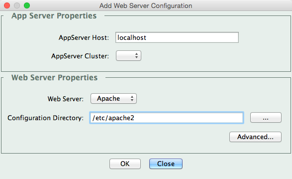 Add Web Server Connector