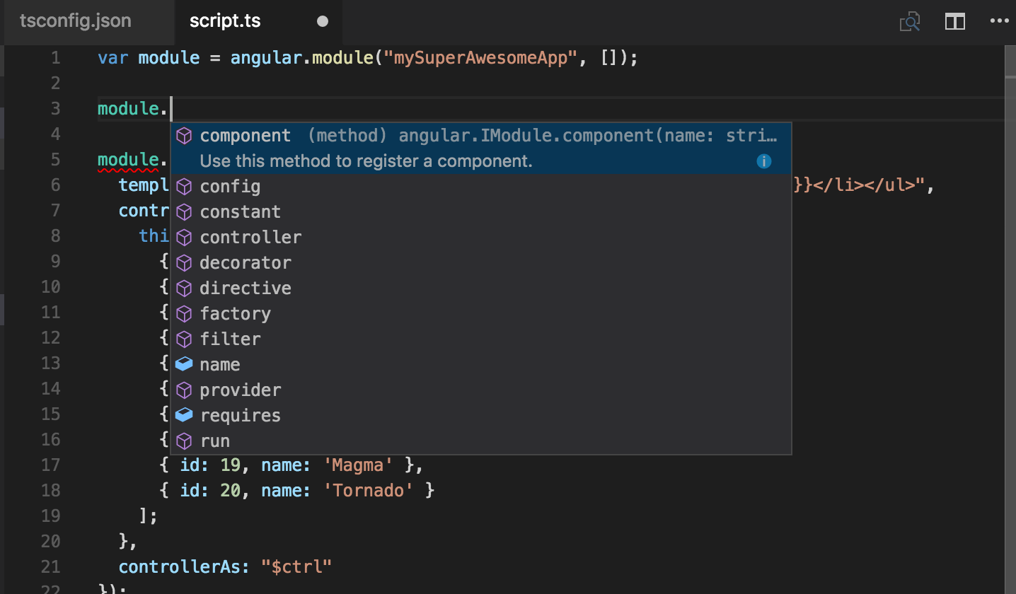 IntelliSense for angular.IModule