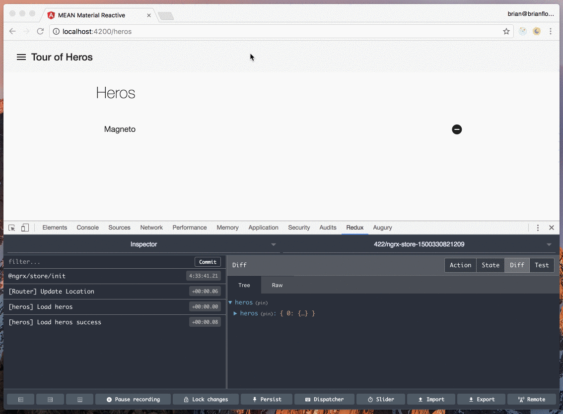 Demo of delete confirmation dialog
