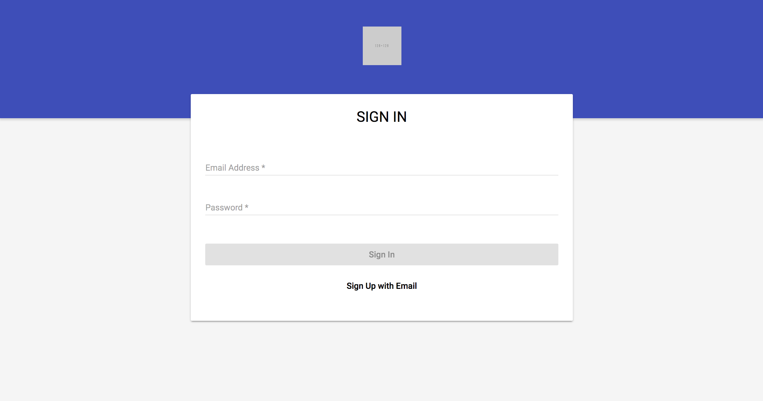 Sign in page